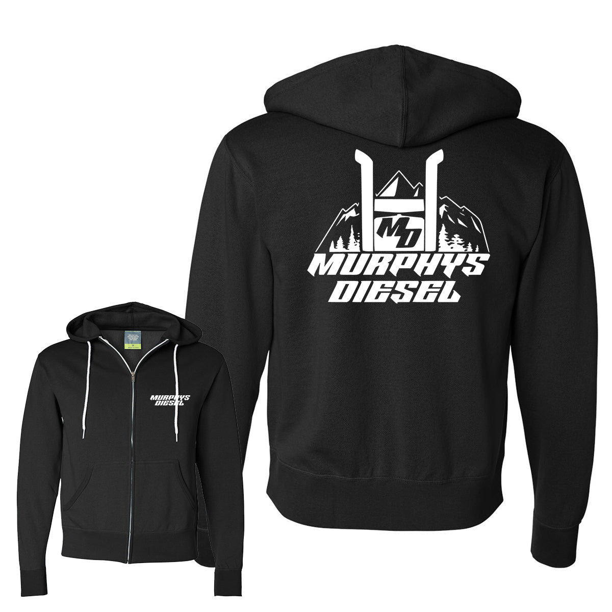 Mountain Logo Zip Up Light Weight Hoodie