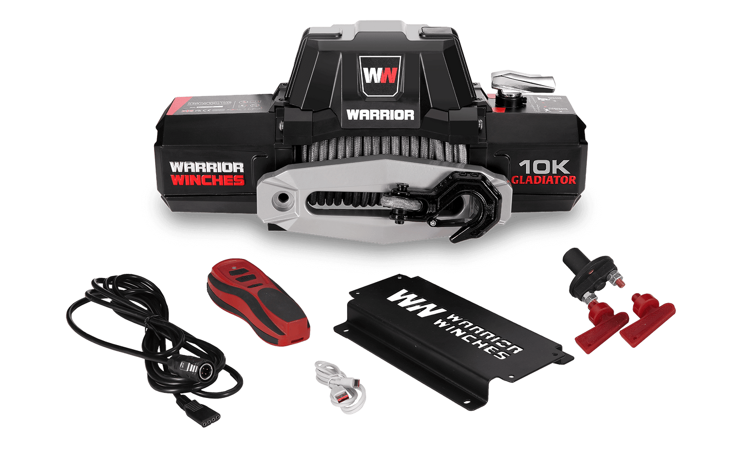 Gladiator F-Type 10,000lb 12v Electric Winch - Synthetic Rope