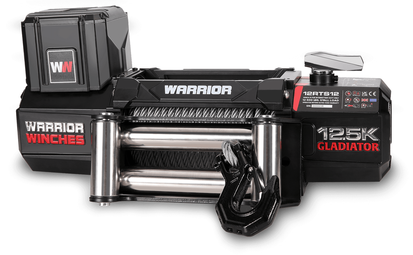 Gladiator R-Type 12,500lb 12v Electric Winch - Steel Rope