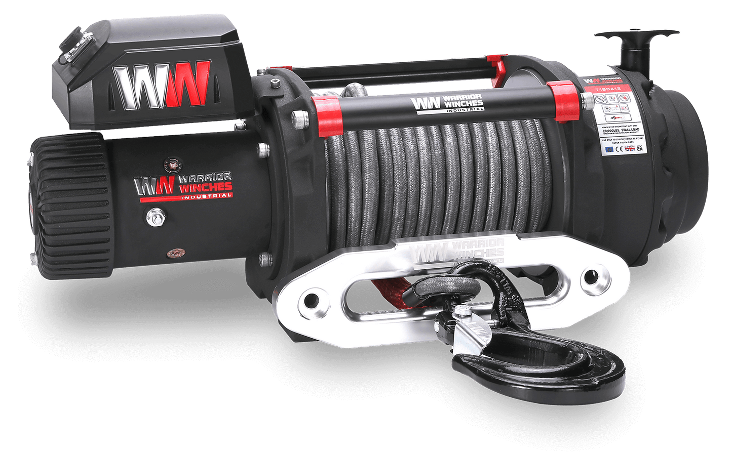 T1000 18,000lb Severe Duty 12v Electric Winch - Synthetic Rope
