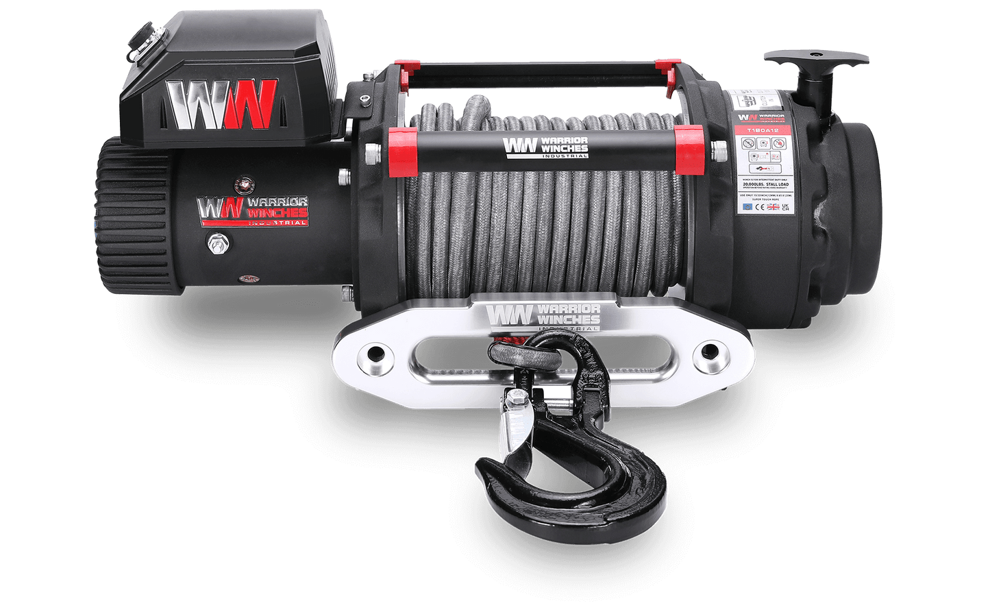 T1000 18,000lb Severe Duty 12v Electric Winch - Synthetic Rope