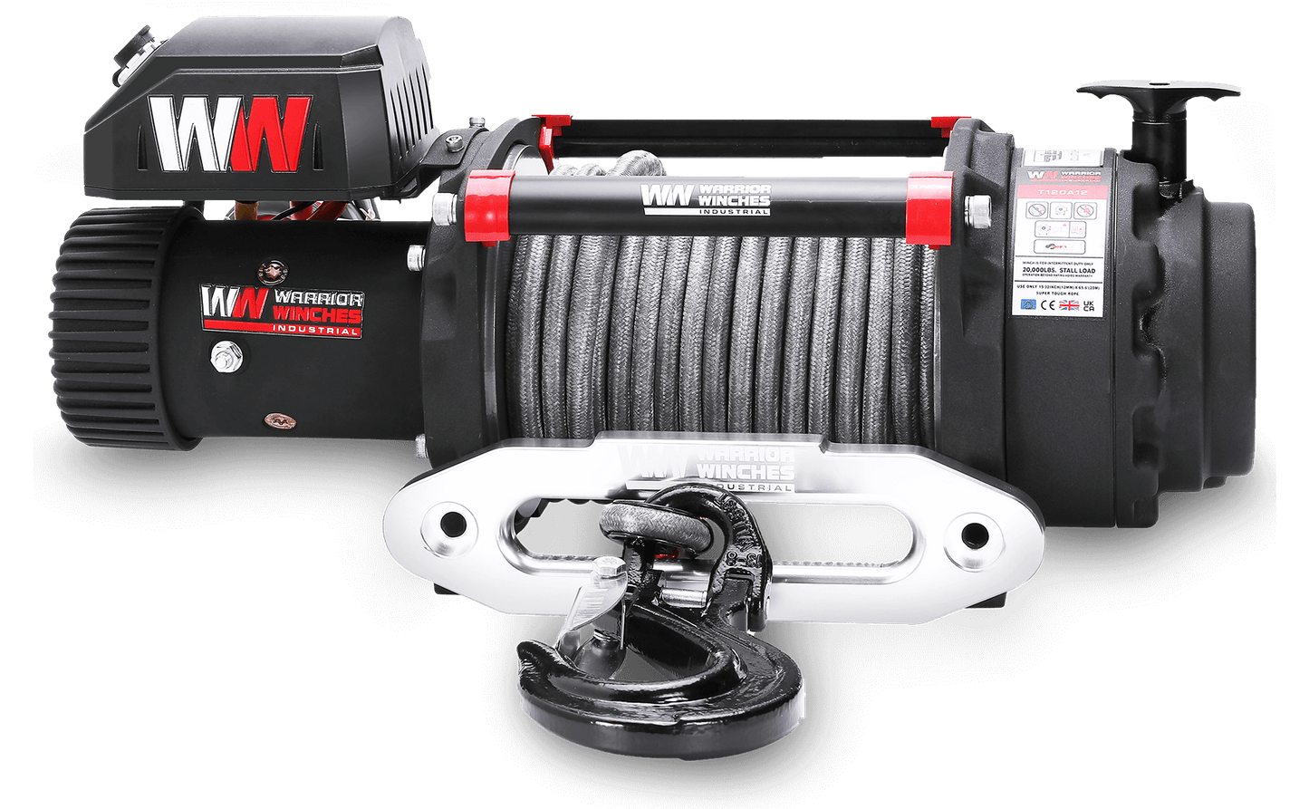 T1000 18,000lb Severe Duty 12v Electric Winch - Synthetic Rope