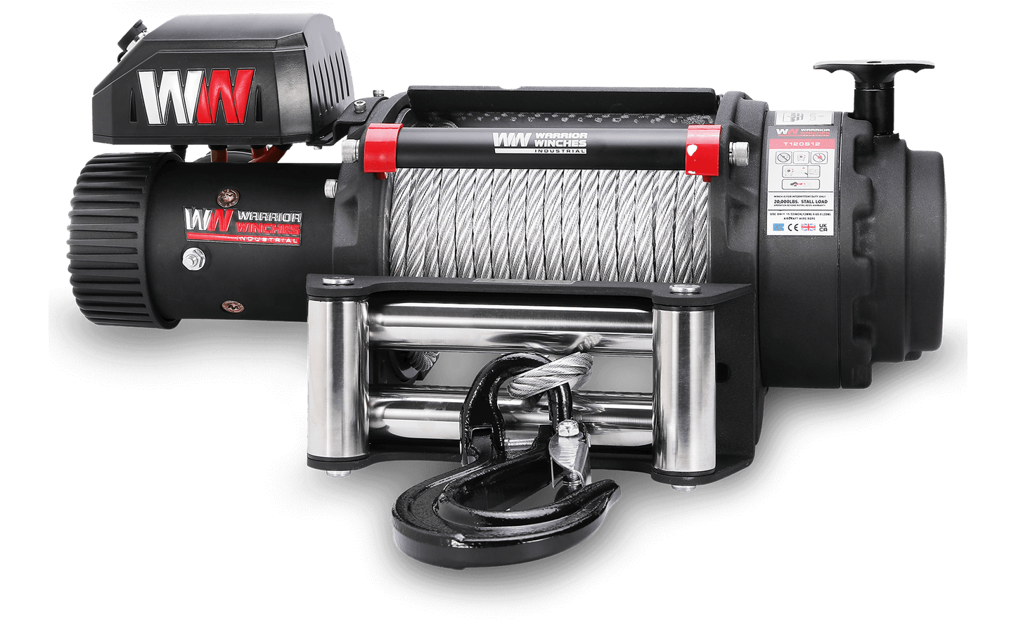 T1000 18000lb Electric Winch - 12v Steel Rope